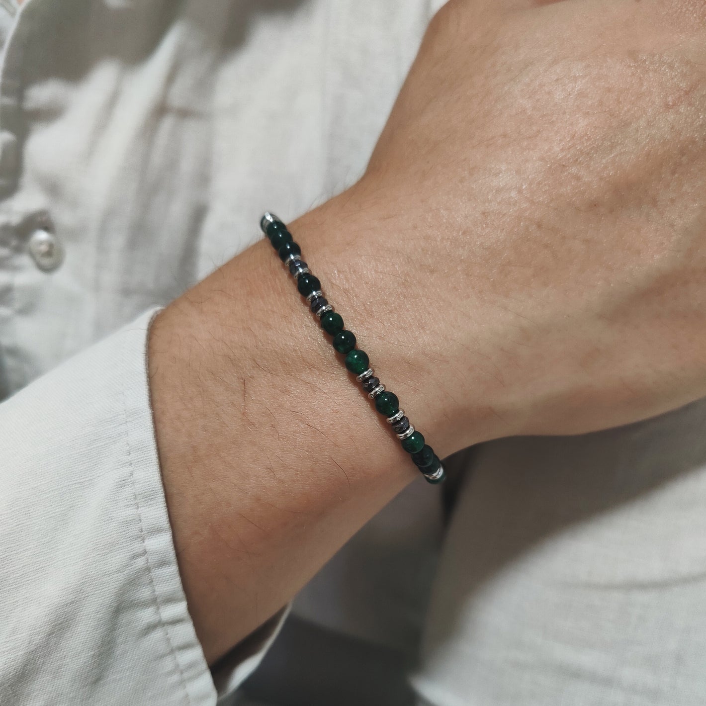 Bracciale Beadline agata verde