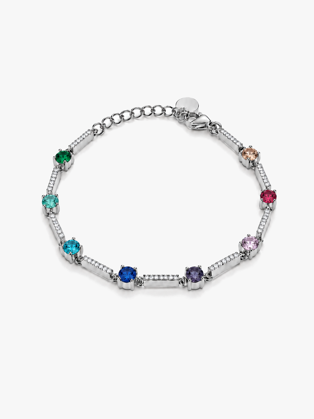 Bracciale Lyra multicolore - finitura argentata