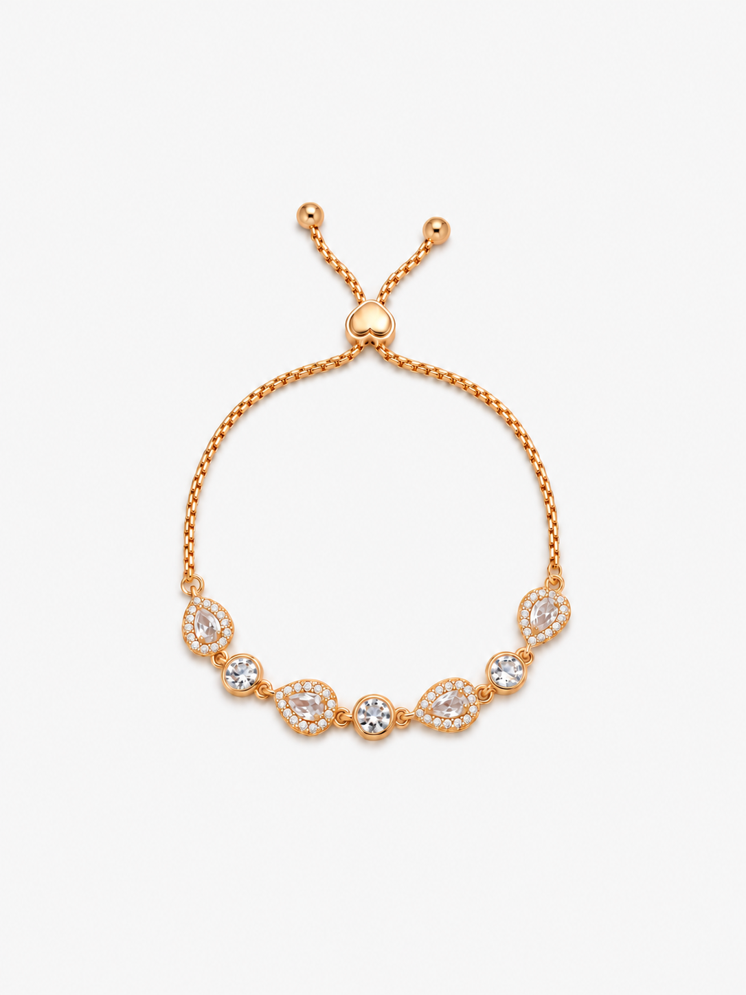 Bracciale Goccia Trasparente - Finitura Dorata