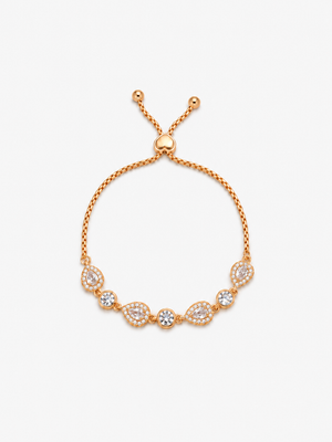 Bracciale Goccia Trasparente - Finitura Dorata