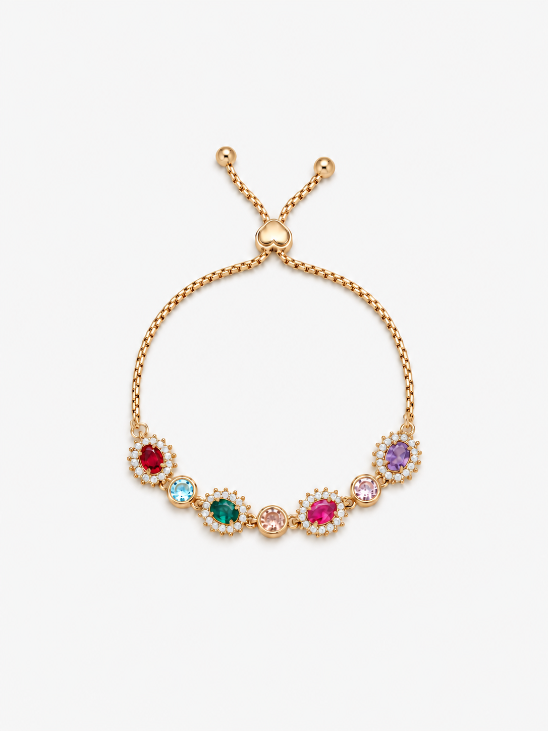 Bracciale Ovale Multicolore - Finitura Dorata