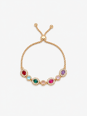 Bracciale Ovale Multicolore - Finitura Dorata