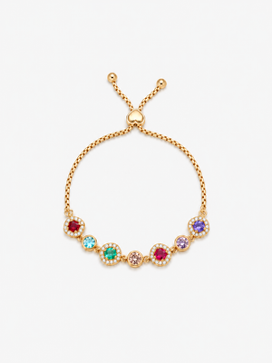 Bracciale Quadrato Multicolore - Finitura Dorata