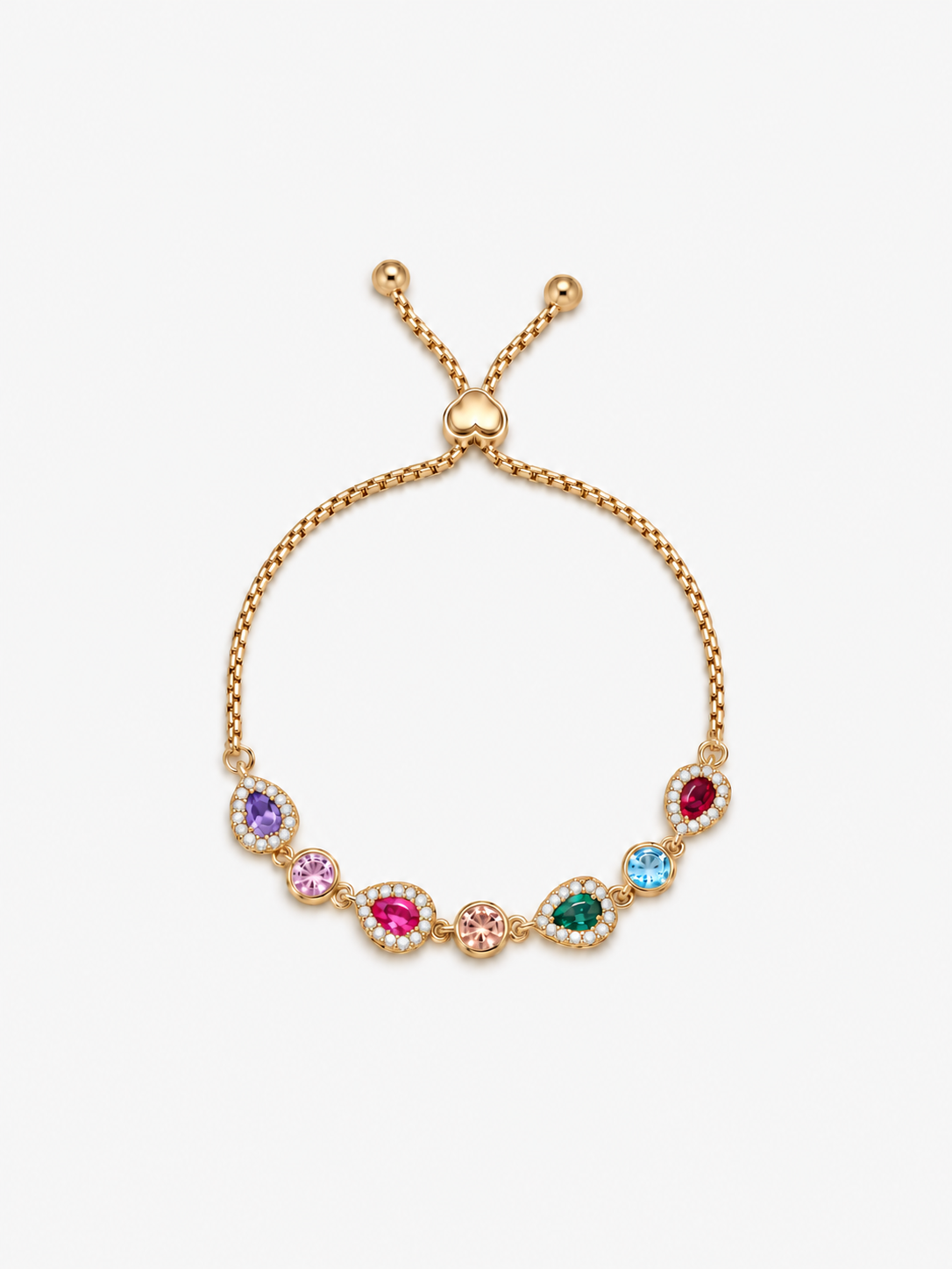 Bracciale Goccia Multicolore - Finitura Dorata