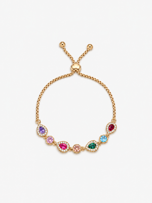 Bracciale Goccia Multicolore - Finitura Dorata