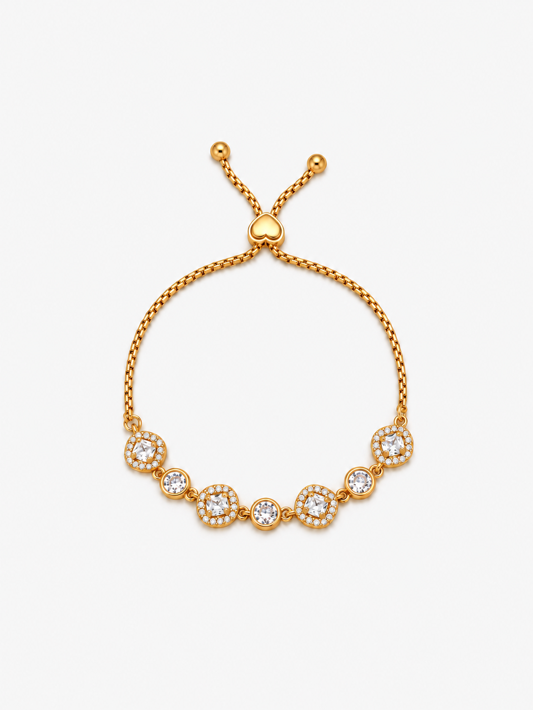 Bracciale Quadrato Trasparente - Finitura Dorata