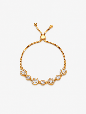 Bracciale Quadrato Trasparente - Finitura Dorata