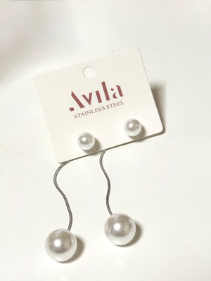 Orecchini lunghi con perle