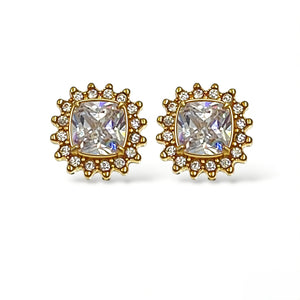 Orecchini classici con punto luce squadrato largo