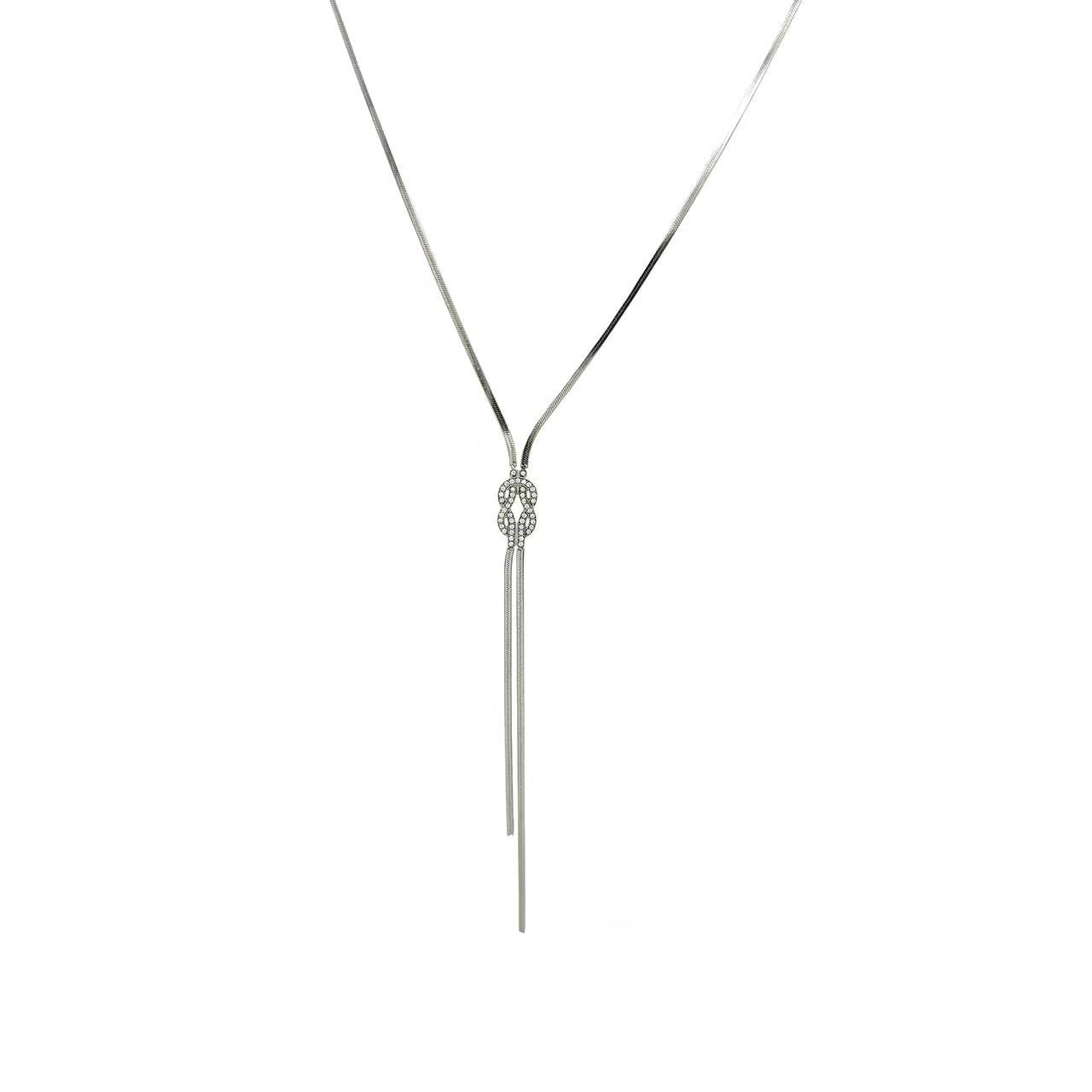Collana doppio nodo zirconia cubica