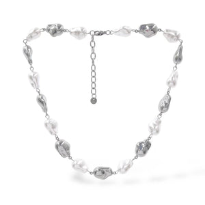 Collana a perle irregolari in acciaio