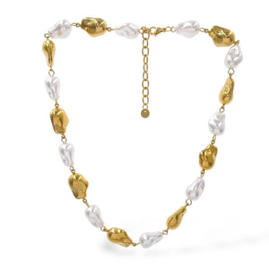 Collana a perle irregolari in acciaio