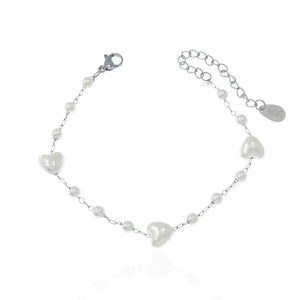 Bracciale perle a cuori