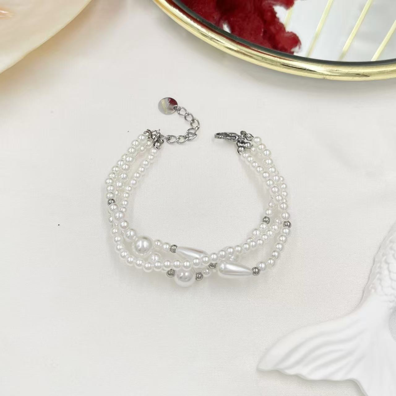 Bracciale triplo di perle