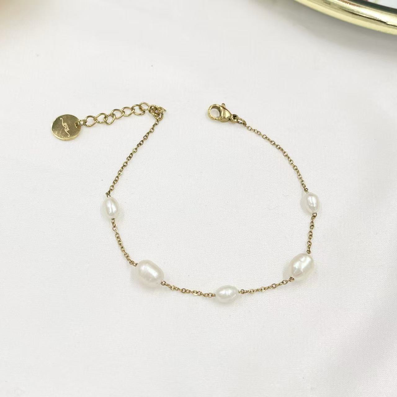 Bracciale spezzati di perle irregolari