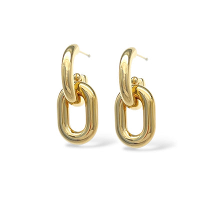 Orecchini classici con pendente rettangolare curvato