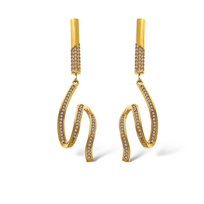 Orecchini a onda eleganti alta bigiotteria