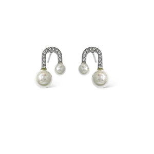Orecchini ferro di cavallo e perla