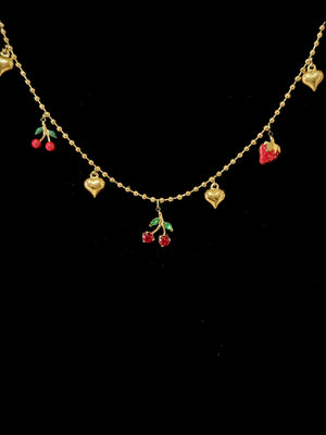 Collana charms ciliegie modello fine