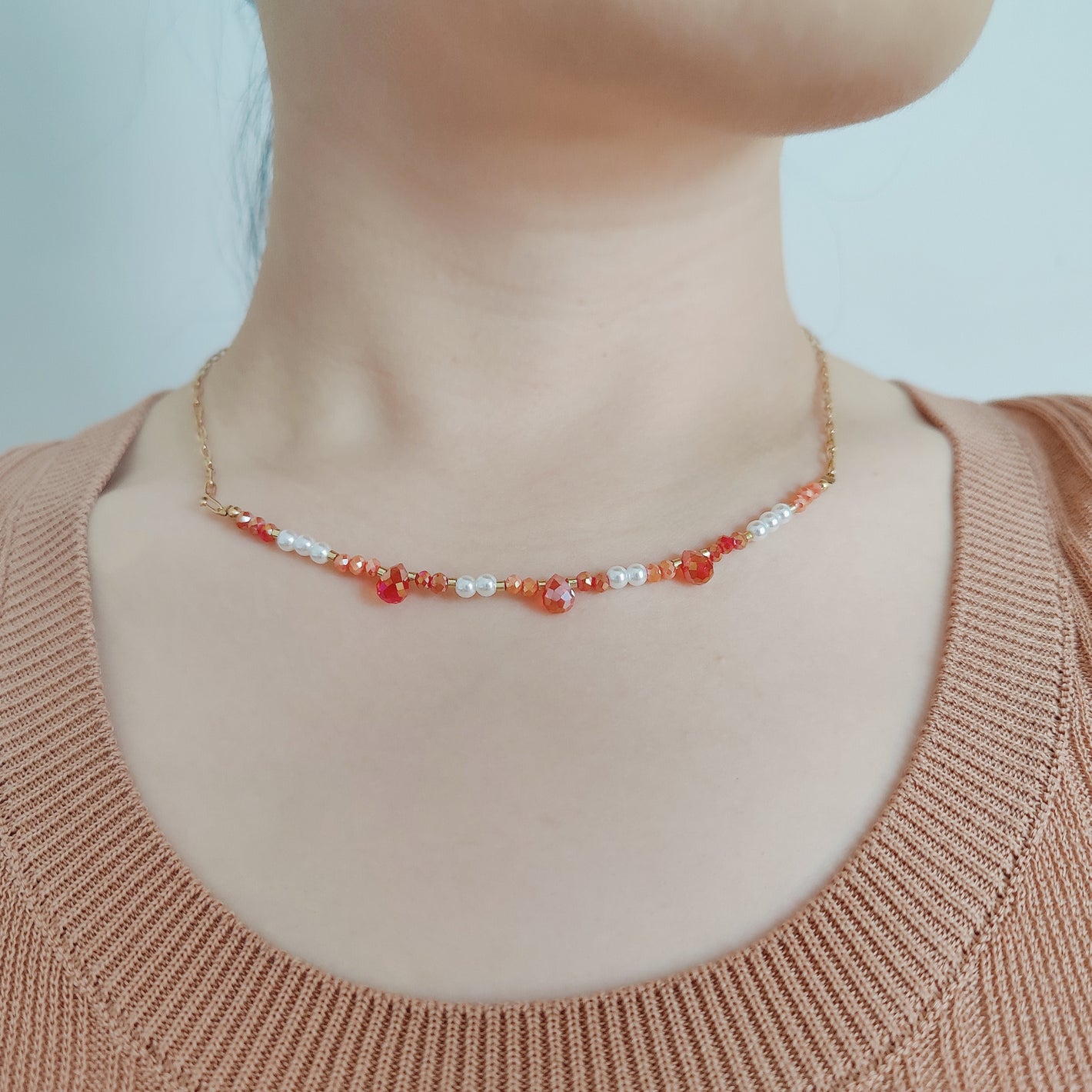 Collana con cristalli a gocce