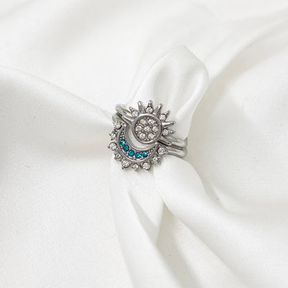 Anelli sole luna diamantati