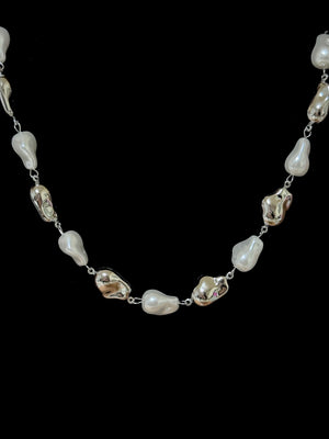 Collana perle in acciaio