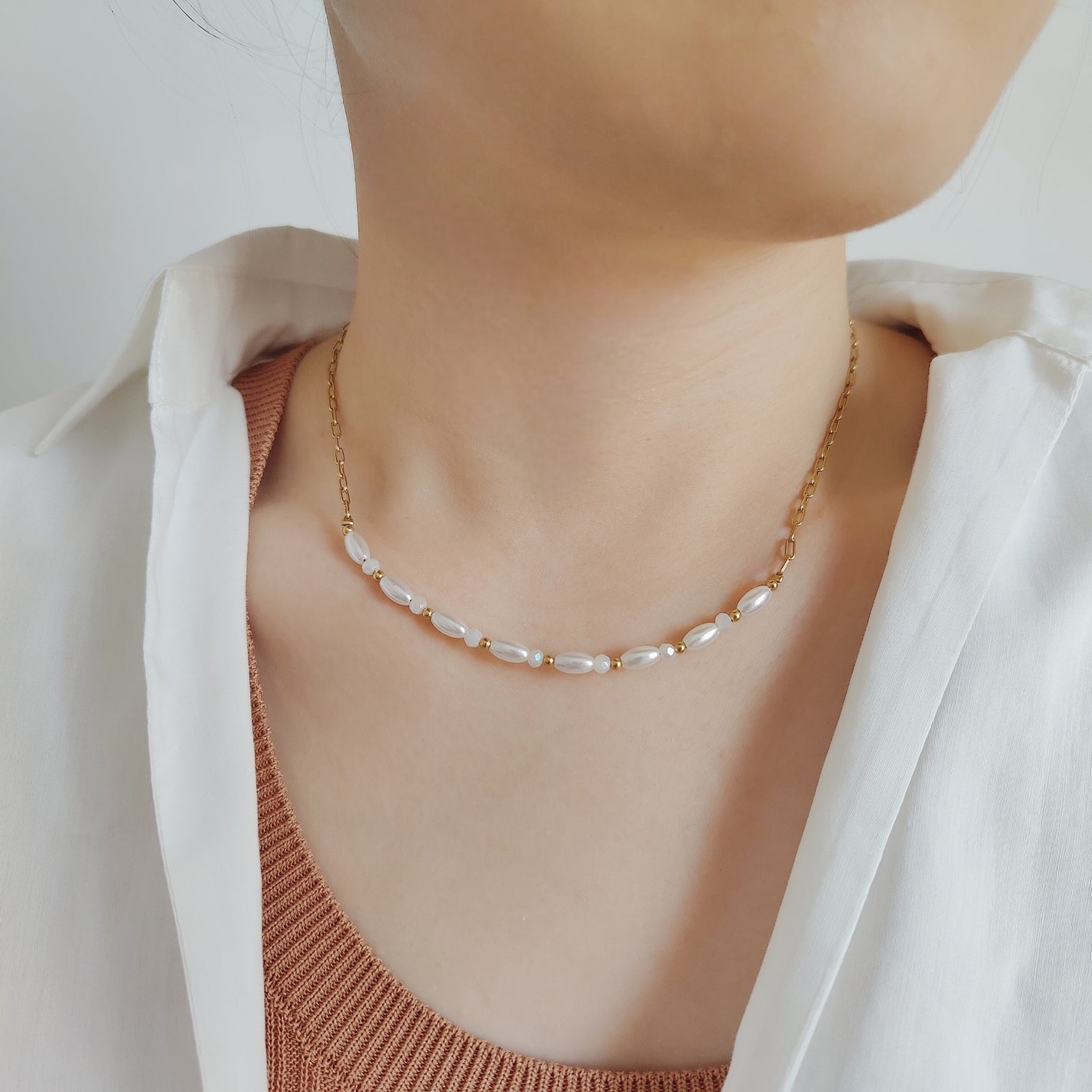 Collana a tratteggio di perle