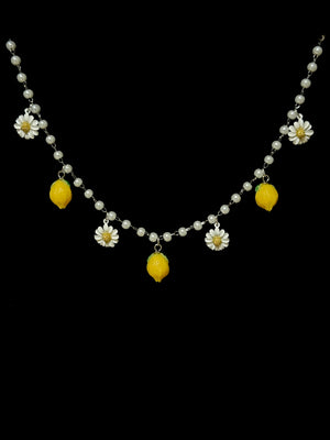 Collana charms limoni e margherite