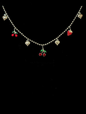 Collana charms ciliegie modello fine