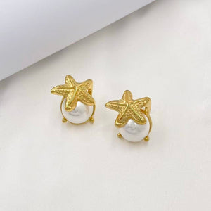 Orecchini perle e stelle marine