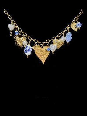 Collana di cuori porcellana