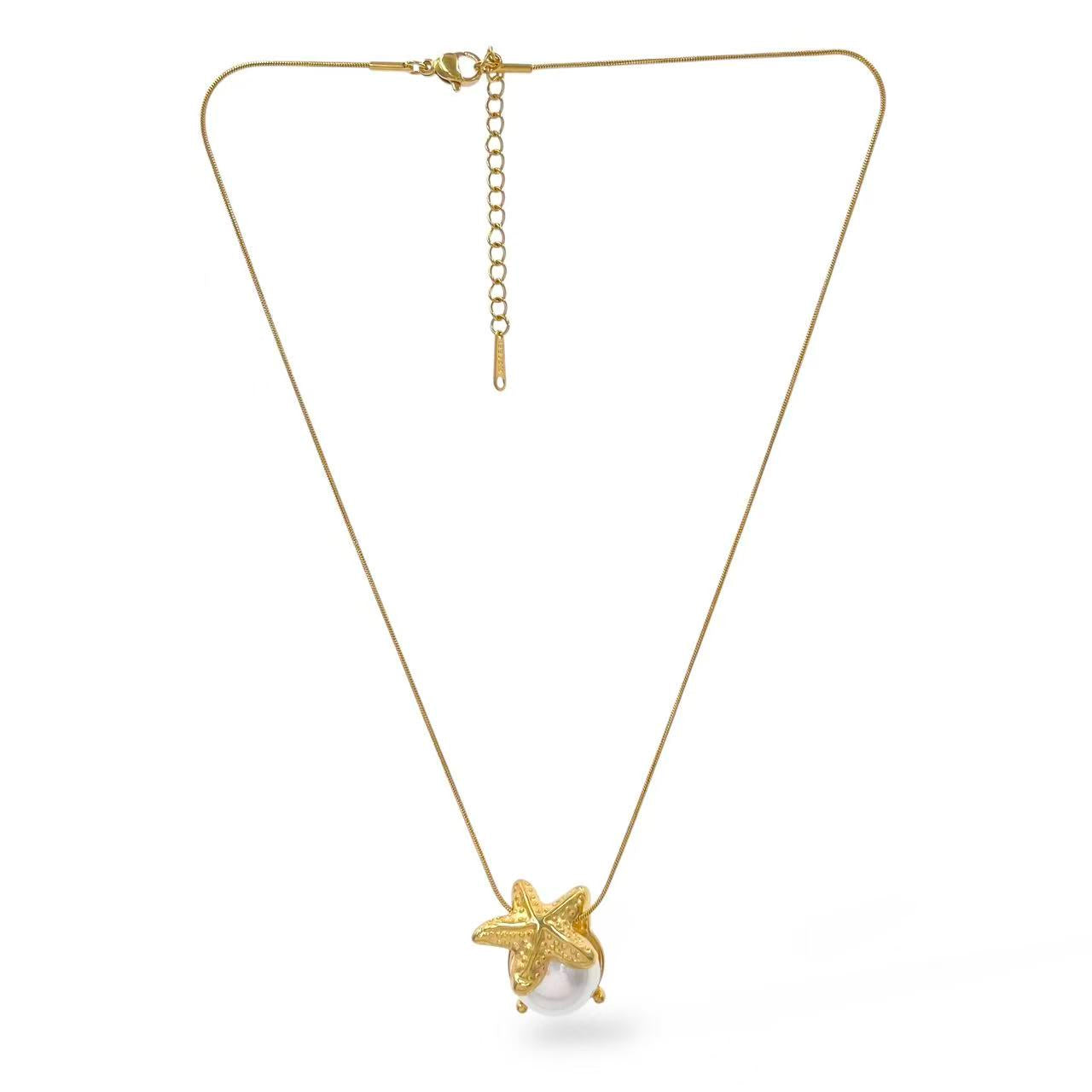 Collana perla e stella marina