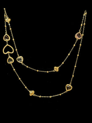 Collana cuori di vetro lunga