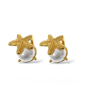 Orecchini perle e stelle marine