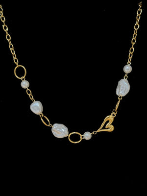 Collana cuore e perle