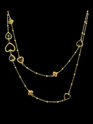 Collana cuori di vetro lunga