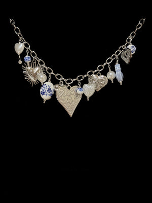 Collana di cuori porcellana