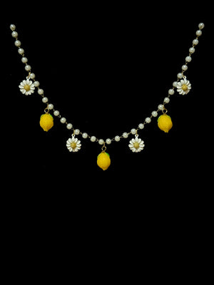 Collana charms limoni e margherite