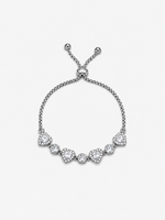 Bracciale Cuore Trasparente - Finitura Argentata
