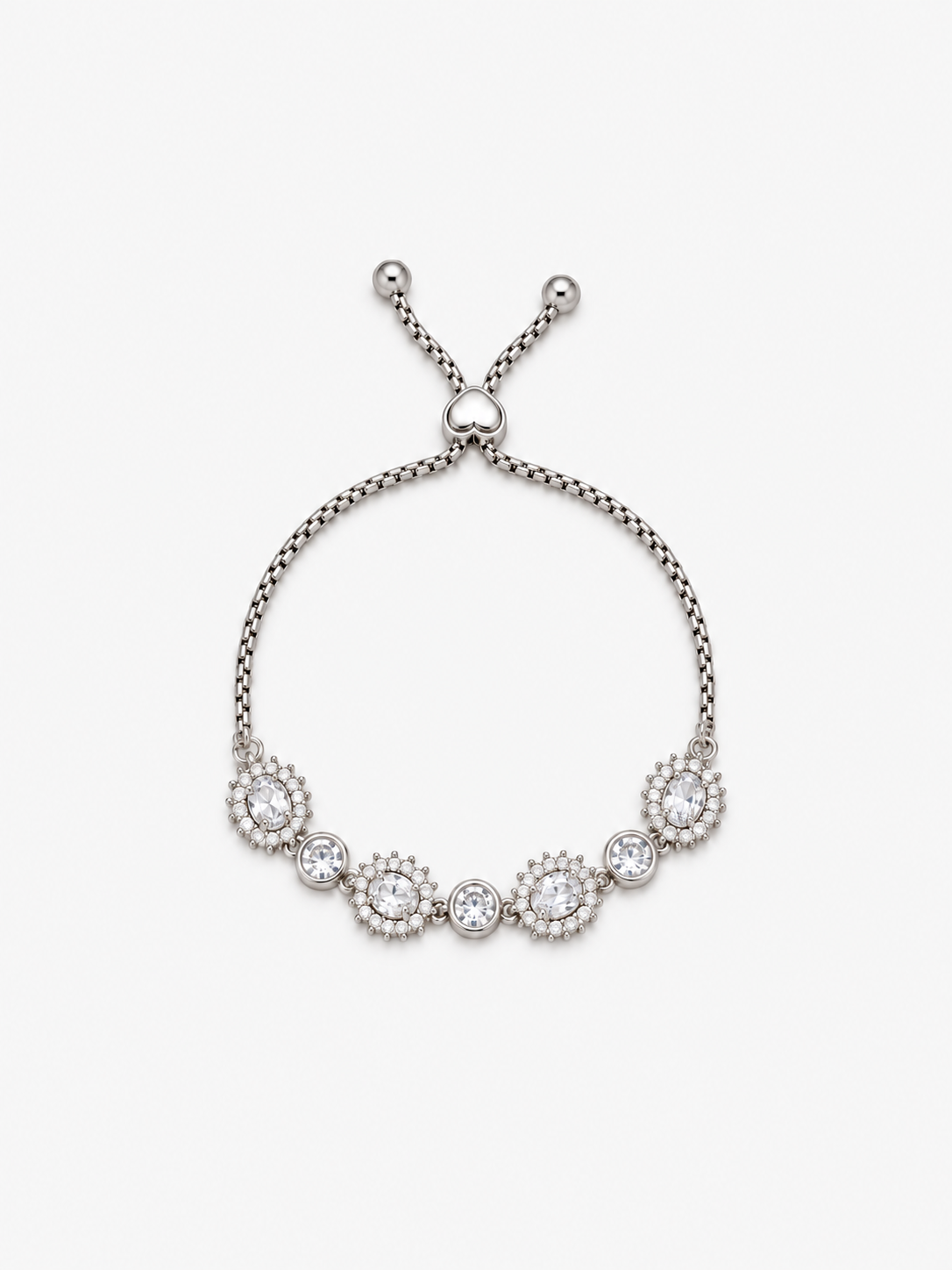 Bracciale Ovale Trasparente - Finitura Argentata
