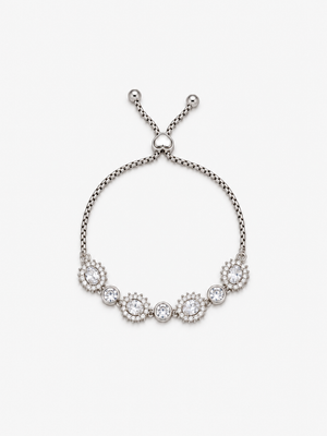 Bracciale Ovale Trasparente - Finitura Argentata