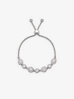 Bracciale Goccia Trasparente - Finitura Argentata