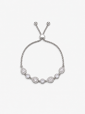 Bracciale Goccia Trasparente - Finitura Argentata