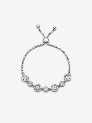 Bracciale Quadrato Trasparente - Finitura Argentata